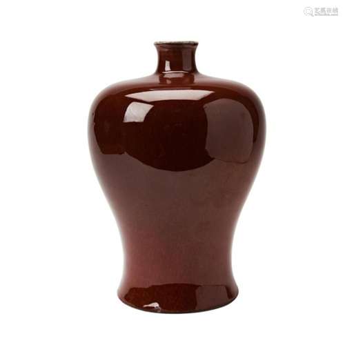 FLAMBE VASE,  MEIPING QING DYNASTY covered in a rich raspber...