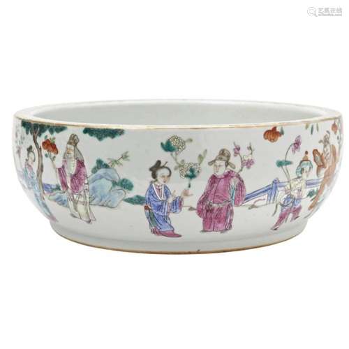 FAMILLE ROSE BASIN  XIANFENG SEAL MARK AND OF THE PERIOD the...