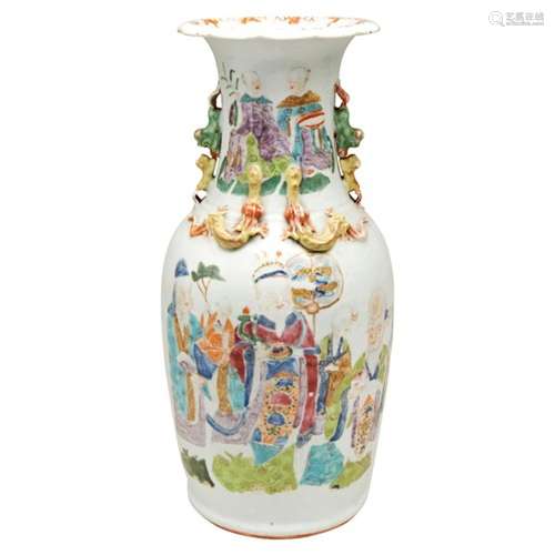 LARGE FAMILLE ROSE 'IMMORTALS' VASE QING DYNASTY, 19TH CENTU...