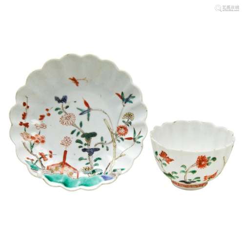 FAMILLE VERTE TEACUP AND SAUCER KANGXI PERIOD (1662-1722) th...