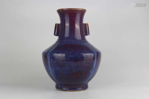 Flambed-glazed Double-ear Vase, Qianlong Reign Period, Qing