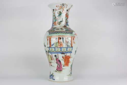 Colored Guanyin Vase with Figure Stories Design, Yongzheng R...