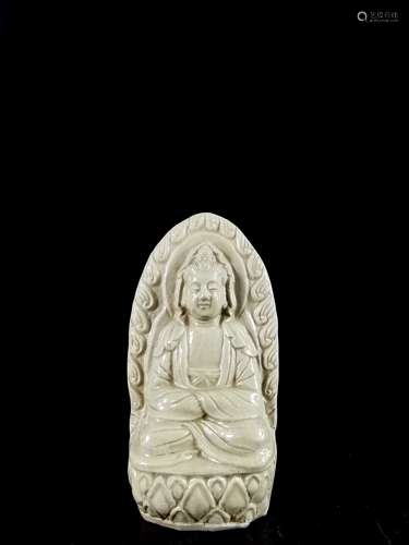 White Glazed Avalokitesvara Porcelain Sculpture