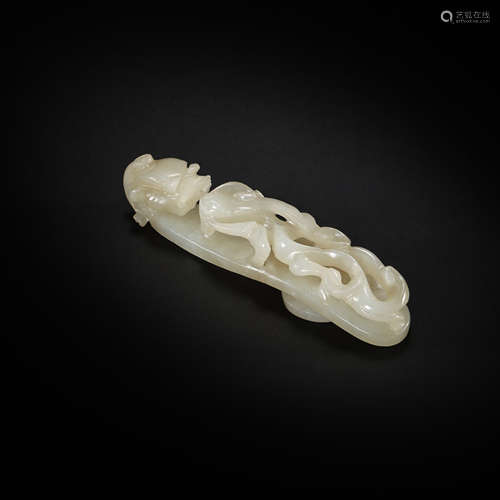 HETIAN JADE BELT HOOK, QING DYNASTY, CHINA