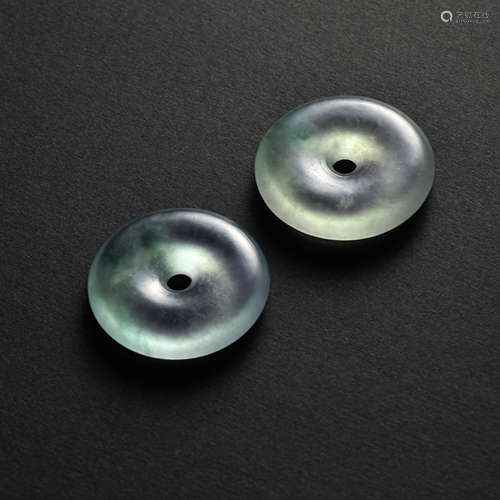 A PAIR OF JADE BUTTONS, QING DYNASTY, CHINA