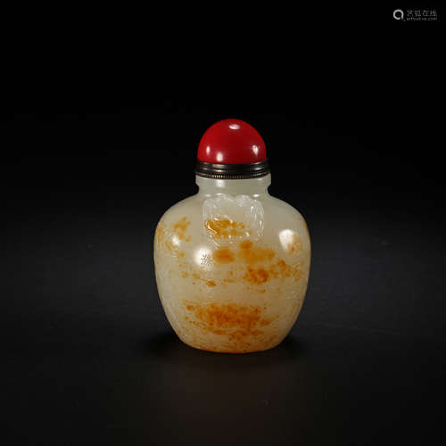 HETIAN JADE SNUFF BOTTLE, QING DYNASTY, CHINA