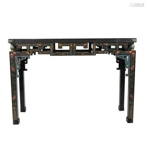 A  QING DYNASTY PALACE MADE SMALL LEAF RED SANDALWOOD DESK I...