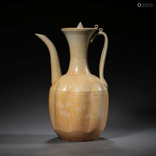 SONG DYNASTY, CHINESE HUTIAN WARE MELON RIB HOLDING POT