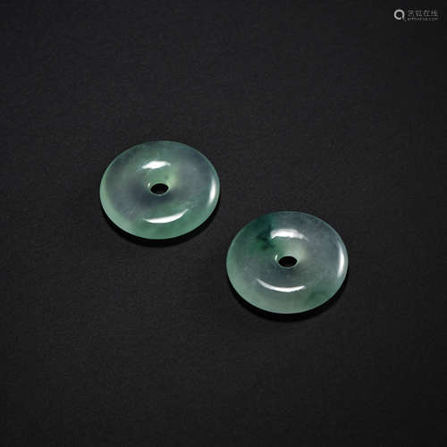 A PAIR OF JADE BUTTONS, QING DYNASTY, CHINA