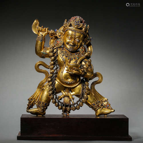 GILT-BRONZE VAJRA BUDDHA STATUE, MING DYNASTY, CHINA