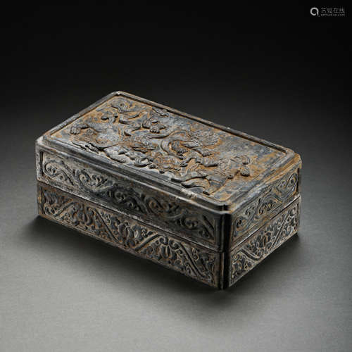 STONE INKSTONE BOX OF LIAO DYNASTY, CHINA