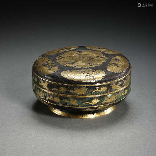 SILVER GILT POWDER BOX, TANG DYNASTY, CHINA