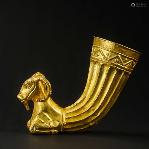 CHINA ORDOS PURE GOLD SHEEP'S HEAD CUP