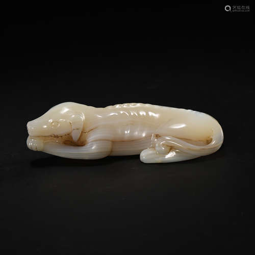 CONCH CARVED DOG, QING DYNASTY OF CHINA