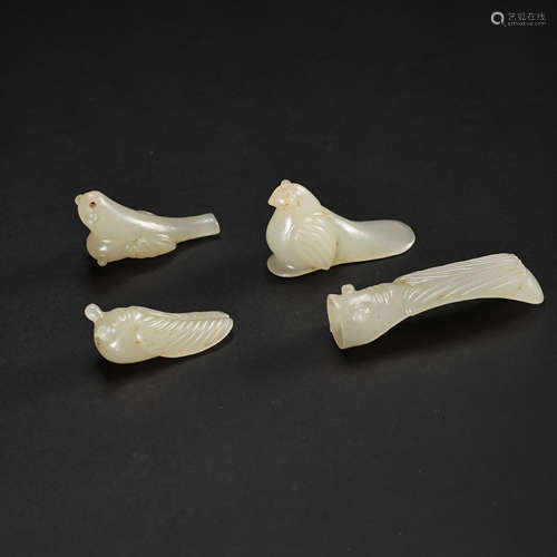 A SET OF HETIAN JADE ITEM, TANG DYNASTY, CHINA