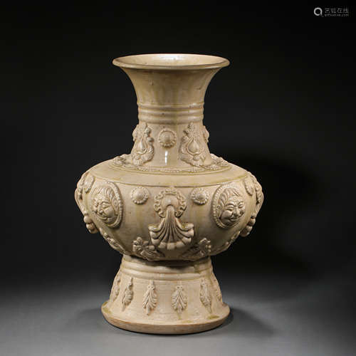 CHINA SUI DYNASTY XIANGZHOU WARE CELADON LONG NECK OPEN MOUT...