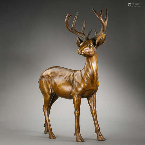 BRONZE DEER STATUE, QING DYNASTY, CHINA