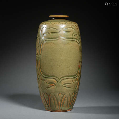 CHINESE NORTHERN SONG DYNASTY YAOZHOU WARE CELADON CARVED FL...