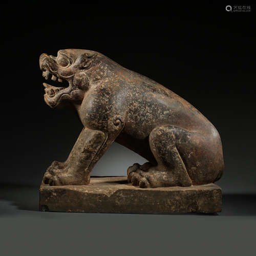 BLUESTONE CARVED TIGER, TANG DYNASTY, CHINA