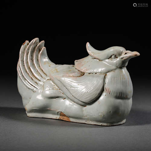 CELADON PORCELAIN MANDARIN DUCK FROM SHUFU WARE, YUAN DYNAST...