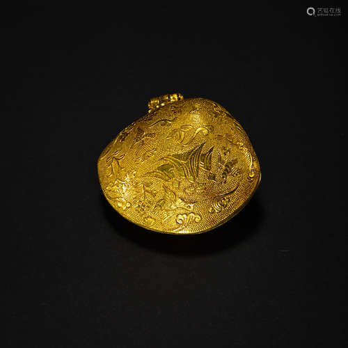 CHINA TANG DYNASTY PURE GOLD POWDER BOX