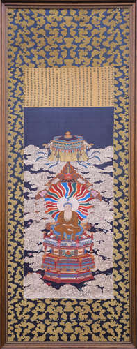 BROCADE THANGKA OF QING DYNASTY PALACE IN CHINA