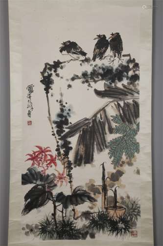 A Flowers&Birds Painting by Pan Tianshou.