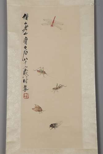 A Five-Insect Painting by Qi Baishi.