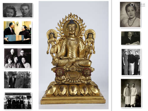 A Gilt Copper Sakyamuni Buddha Statue.