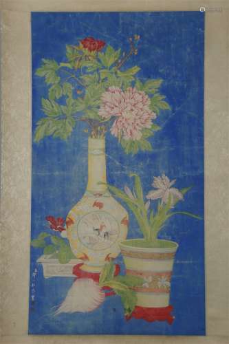 A Flowers and Plants Painting by Zou Yigui.