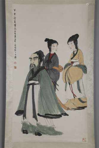 A Characters Scene Painting by Fu Baoshi.