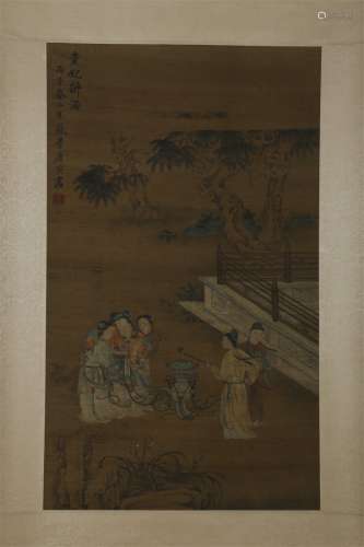 A Characters Scene Painting by Tang Bohu.