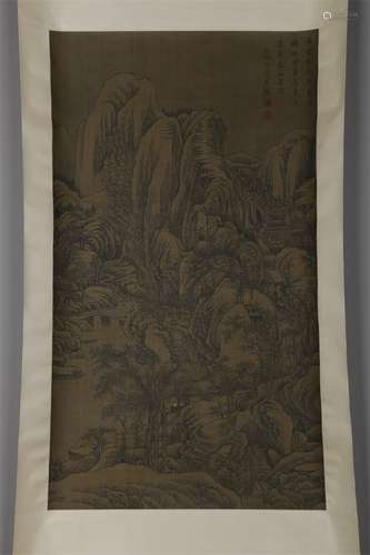 A Landscape Painting on Silk by Wang Jian.