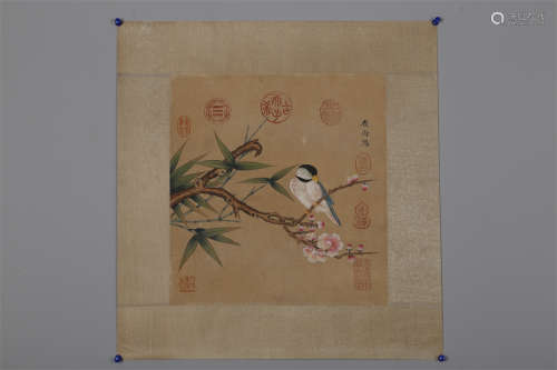A Flowers and Birds Painting by Cui Bai.