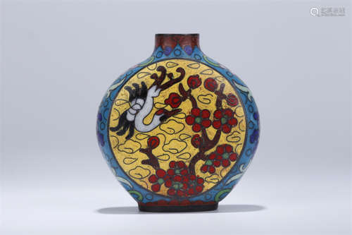 A Cloisonne Enameled Copper Snuff Bottle.