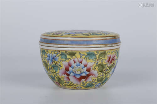 An Enameled Lidded Jar.