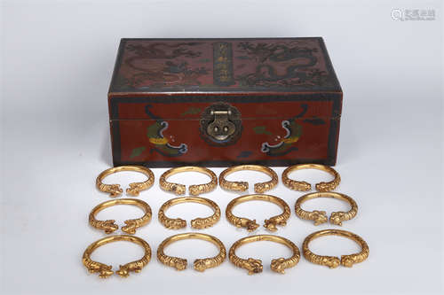 A Set of Twelve Gilt Copper Bracelets.