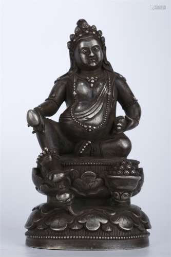 A Silver Yellow Wealthy Buddha Statue.