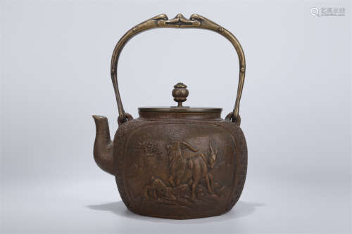 A Copper Pot with Handle.