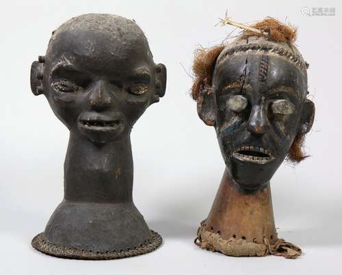 Nigeria, Ekoi, skin covered headdress,