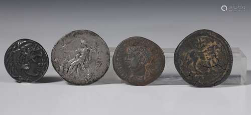 Four possibly antique coins,