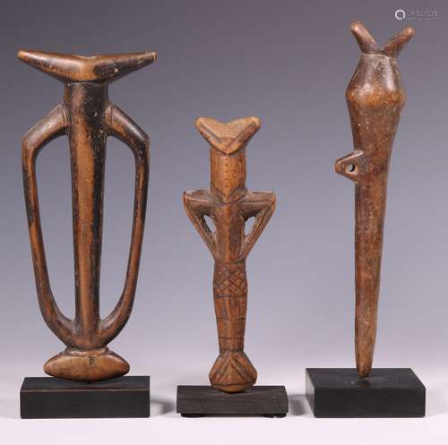 Burkina Faso, three Mossi flutes