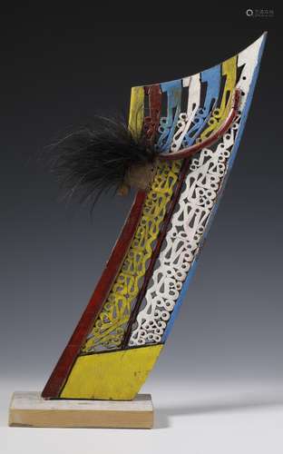 Papua, Cenderawasih Bay, model of a canoe prow ornament,