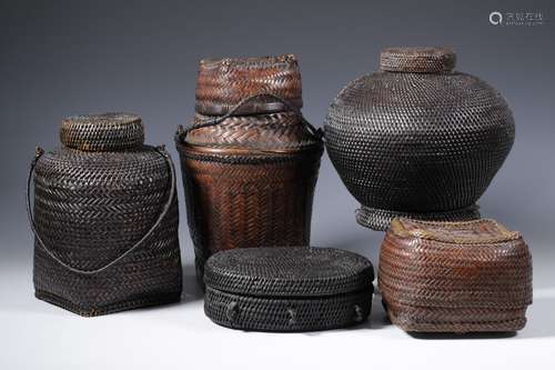 Philippines, Ifugao, five baskets,