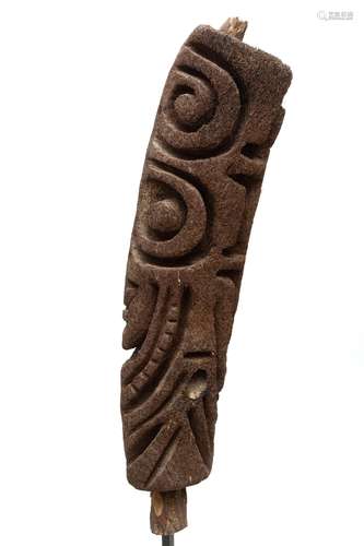 Vanuatu, Malekula, fern tree gable ornament of a men's house...