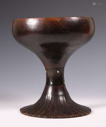 Sulawesi, Toraja, ceremonial wooden bowl on a long foot, dul...