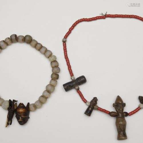 Yaka and Pende, two necklaces.