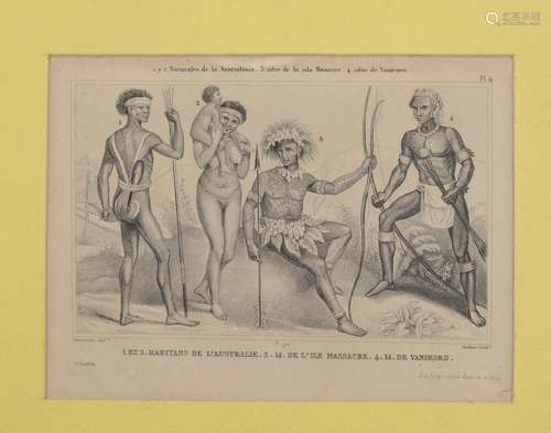 A collection of ten engravings of various Polynesian peoples...