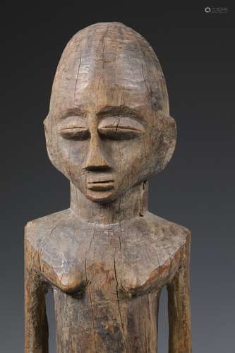 Burkina Faso, Lobi, standing male anthropomorphic figure, ba...