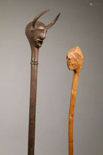 Togo, Fon a ceremonial copper alloy dignitary staff, decorat...